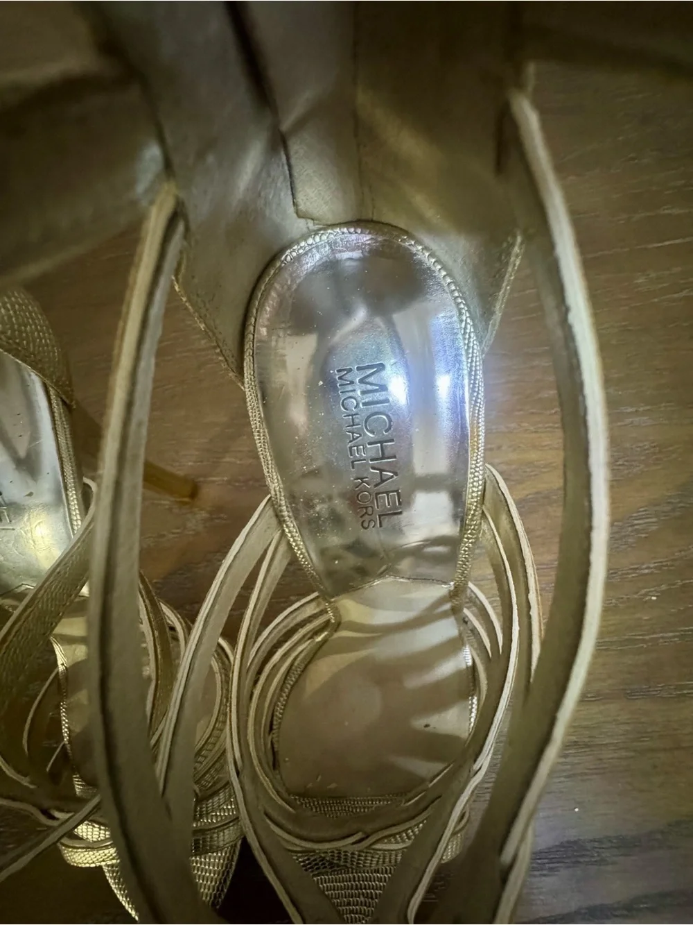 Michael Kors Strappy Metallic Gold High Heel Sandals for Women